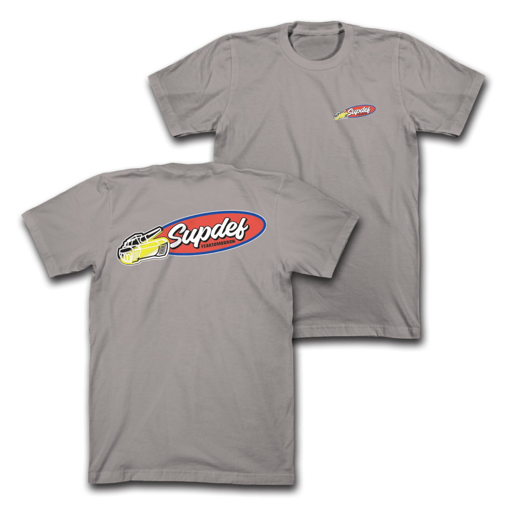 Superior Defense  x Fear Tomorrow Collab T shirt . Gray T shirt